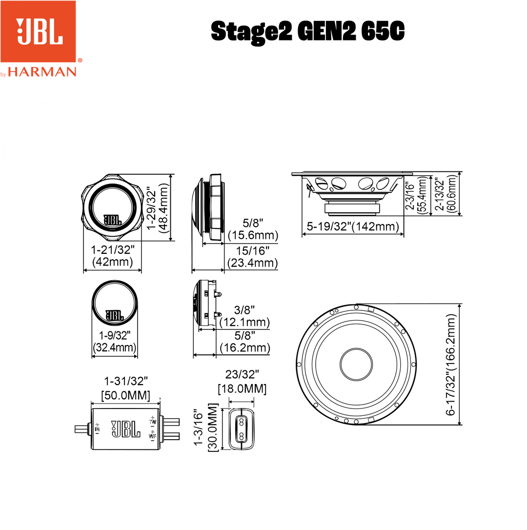 JBL Stage2 Gen2 65C 6,5" komponenttisarja