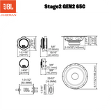 JBL Stage2 Gen2 65C 6,5" komponenttisarja