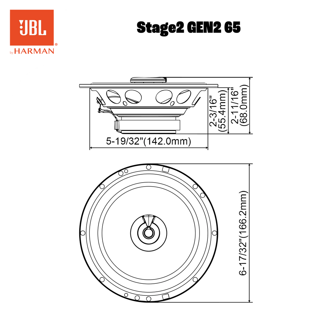 JBL Stage2 Gen2 65 6,5" koaksiaaliset autokaiuttimet