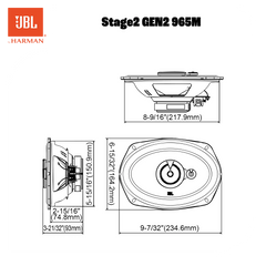 JBL Stage2 Gen2 965M 6x9" 3-tieautokaiuttimet