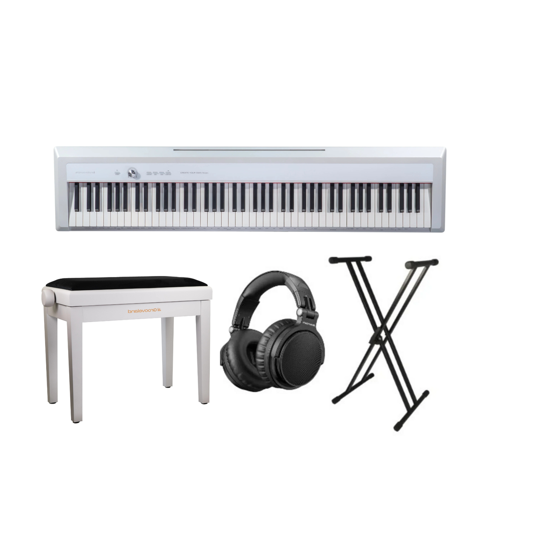 Grooveland P450 sähköpiano (Valkoinen) Täydellinen paketti