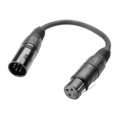 Sovitinkaapeli DMX XLR uros 5 Pin XLR naaras 3 Piniin