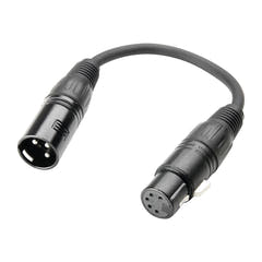 Sovitinkaapeli DMX XLR uros 3-pinninen XLR naaras 5-pinninen