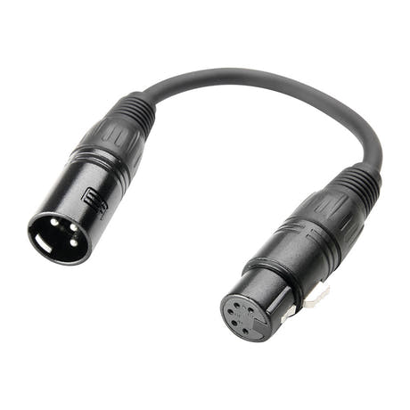 Sovitinkaapeli DMX XLR uros 3-pinninen XLR naaras 5-pinninen