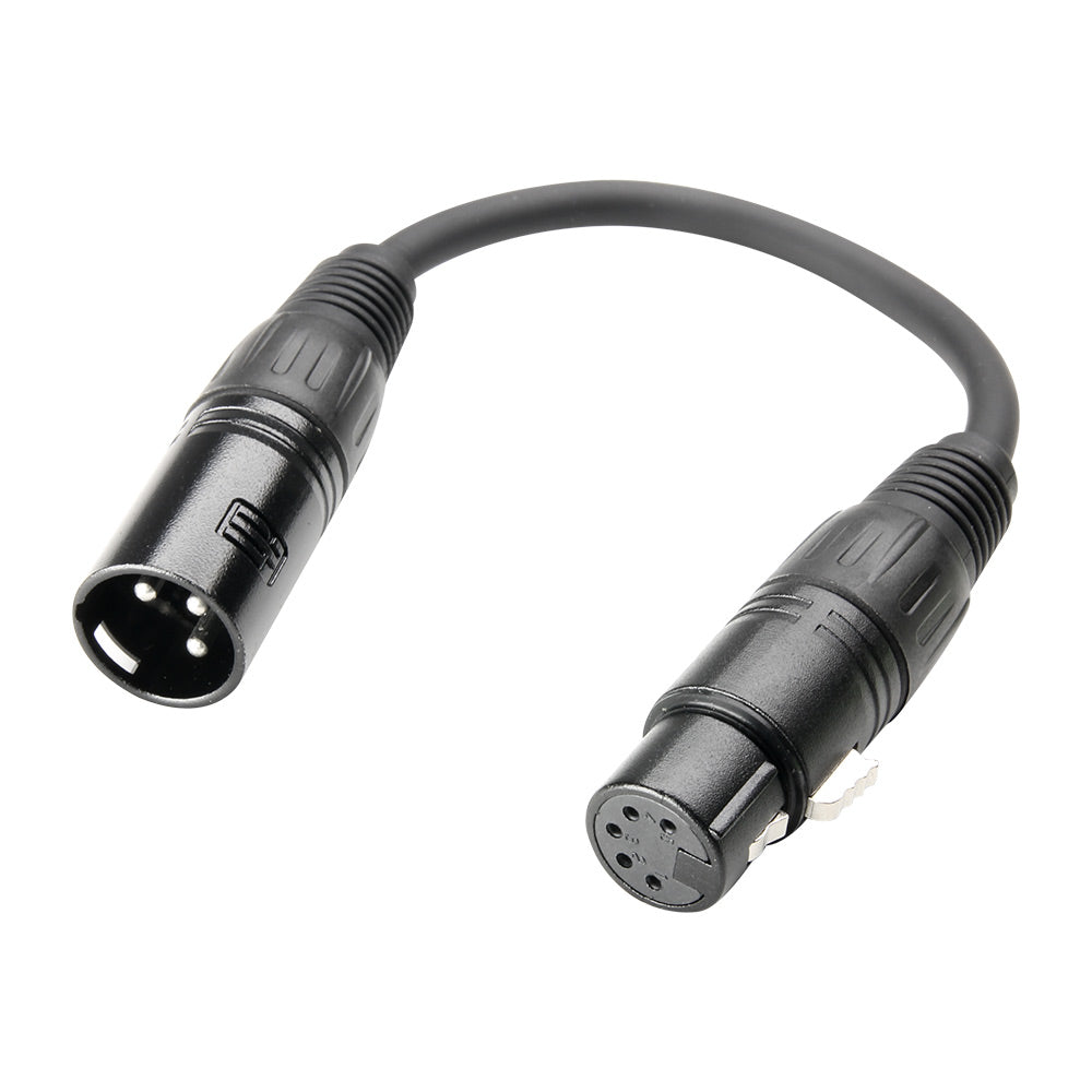 Sovitinkaapeli DMX XLR uros 3-pinninen XLR naaras 5-pinninen