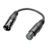 Sovitinkaapeli DMX XLR uros 3-pinninen XLR naaras 5-pinninen