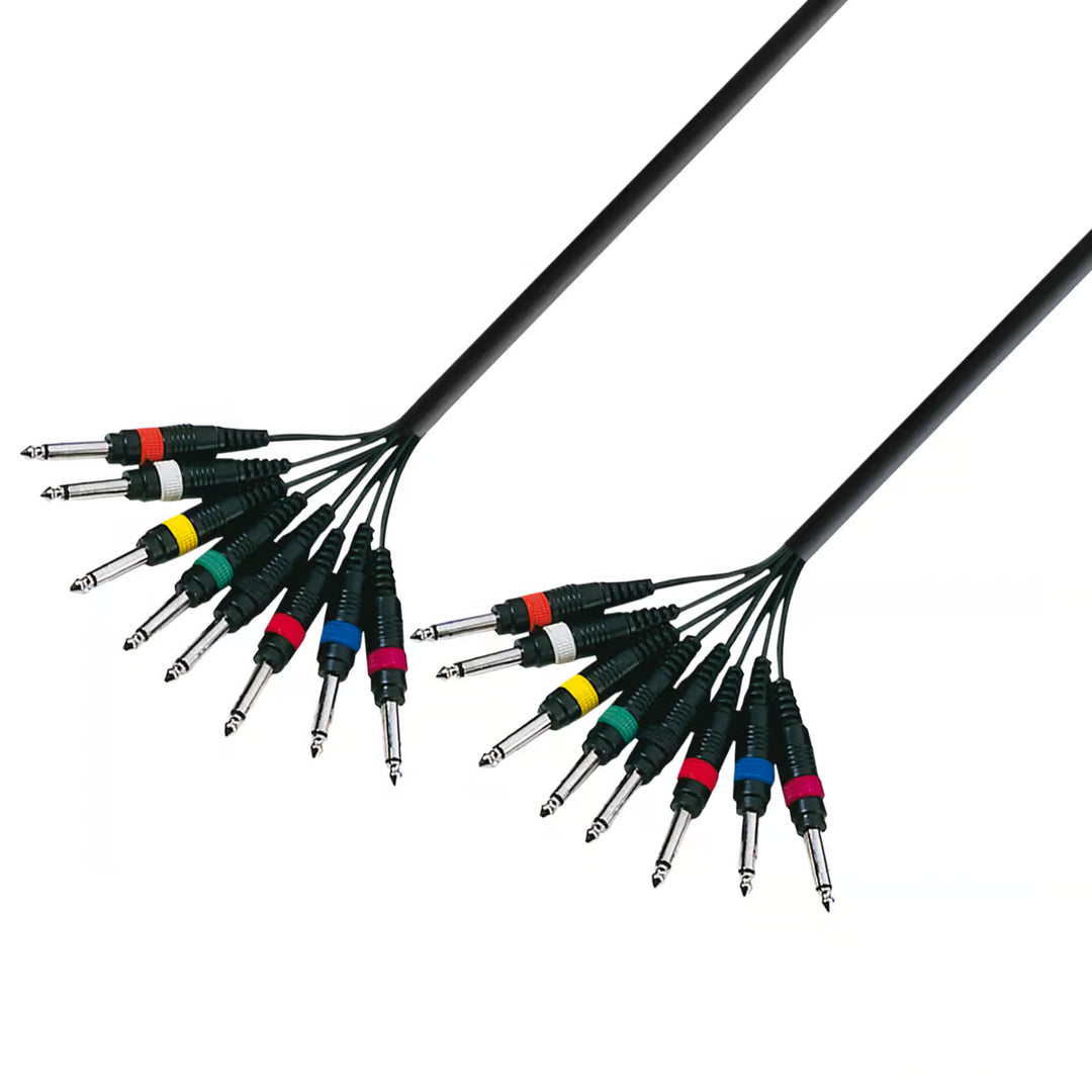 Monikotslit 8 x 6.3 mm Jack mono til 8 x 6.3 mm Jack mono (5m)