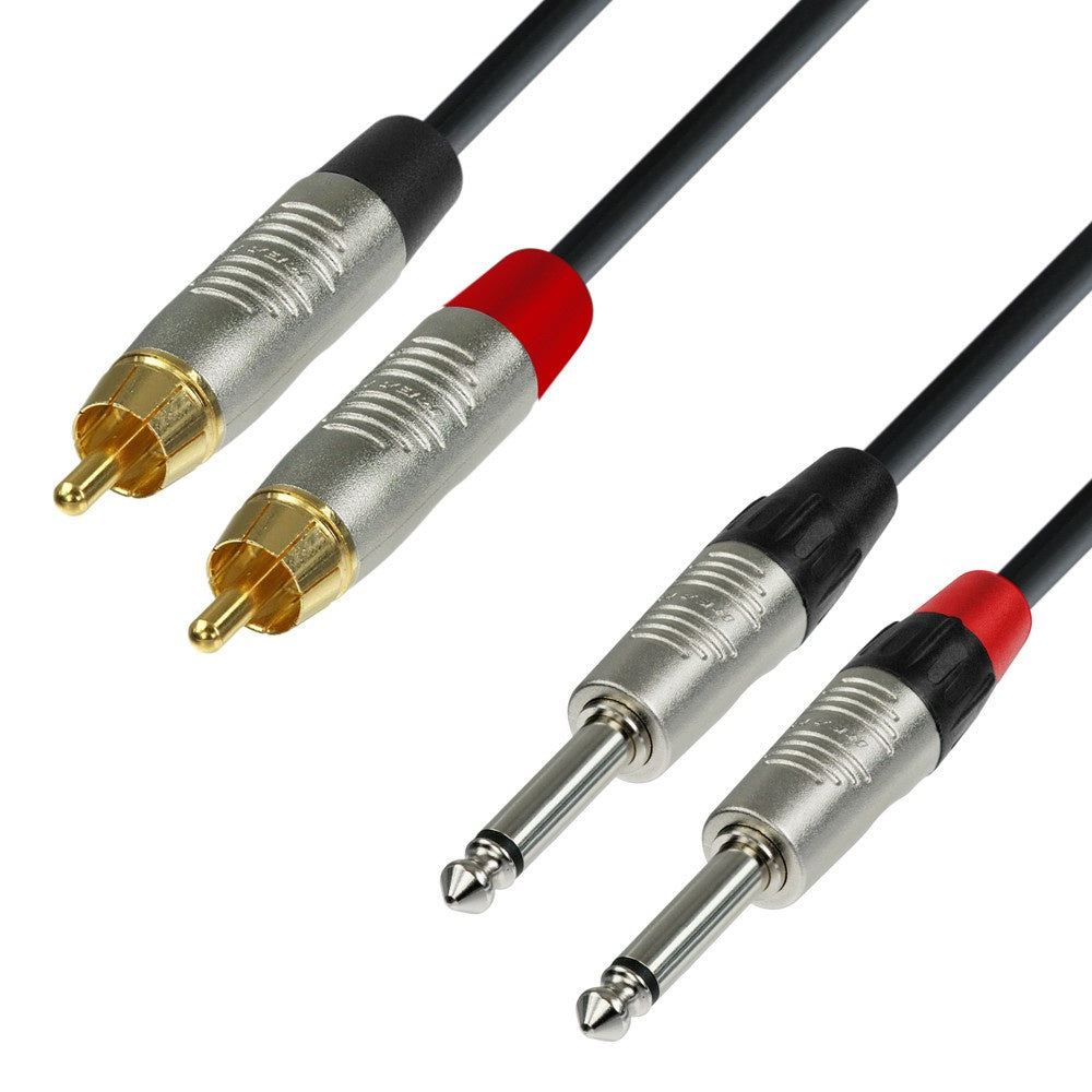 Adapterikaapeli 2x RCA Phono 2x Jack (6m)