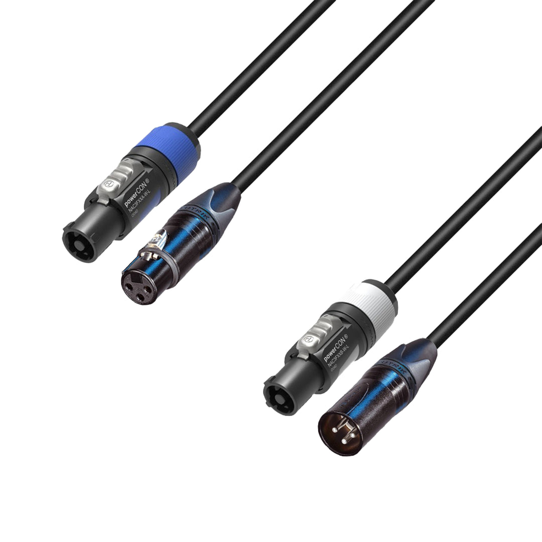 Adam Hall Cables 5 STAR H PCON D 0300 - Hybridikaapeli | DMX Neutrik® 3-polet XLR x powerCON® | 3 m