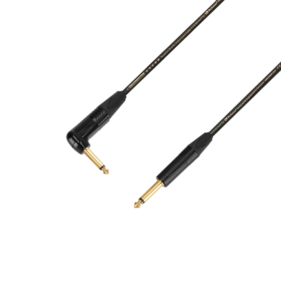 Adam Hall Cables 5 STAR IPR 0150 PALMER® KABEL – Instrumenttasojohto | Palmer® & Neutrik® vinklat jack x jack TS | 1,5 m