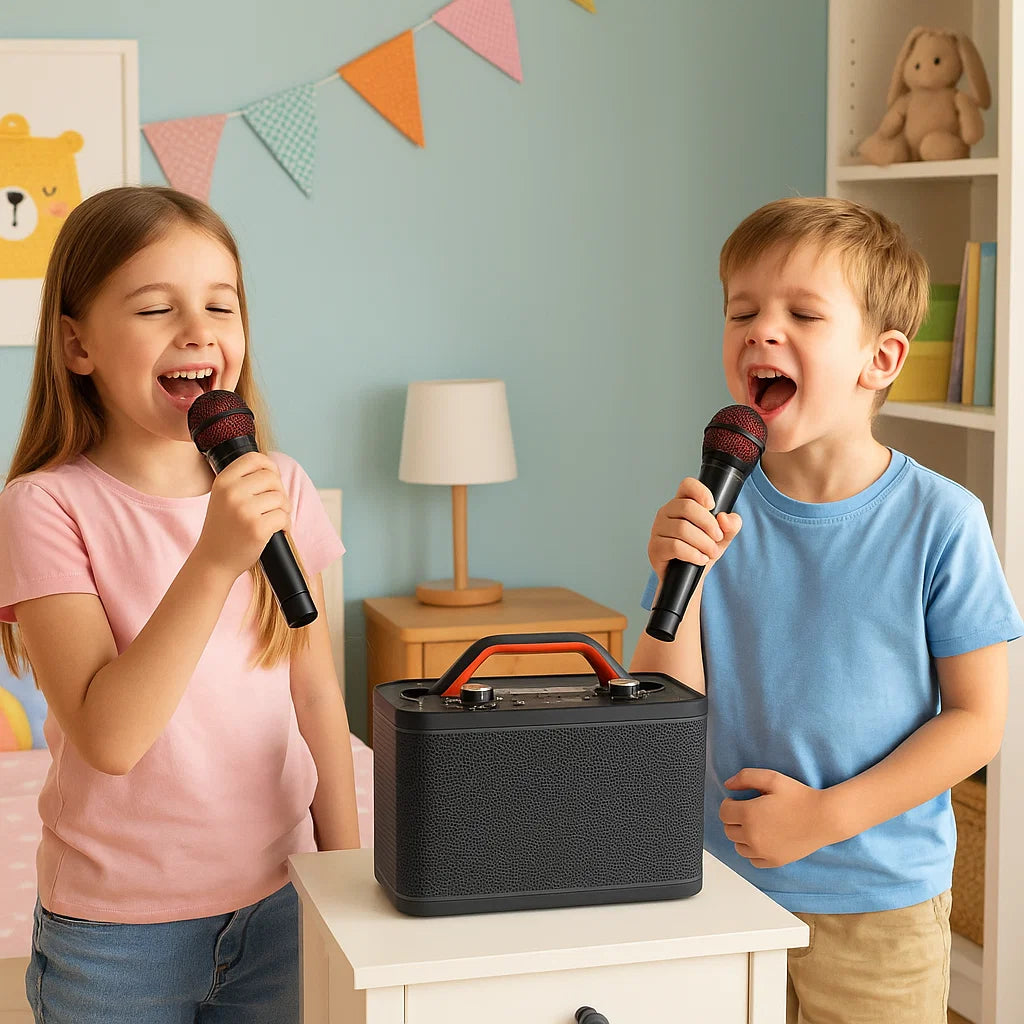 Karaoke järjestelmä 2 mikrofonilla (Musta)