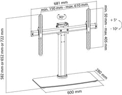TV Pöytäteline Täysin Liikkuva (32-65", 45kg)
