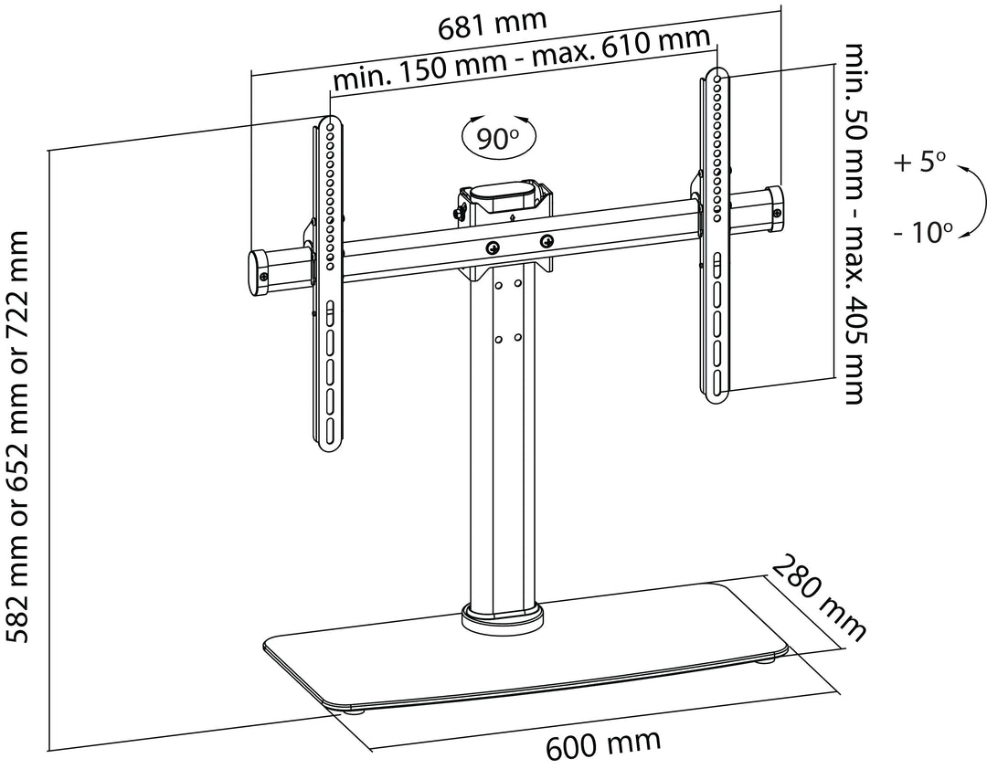 TV Pöytäteline Täysin Liikkuva (32-65", 45kg)