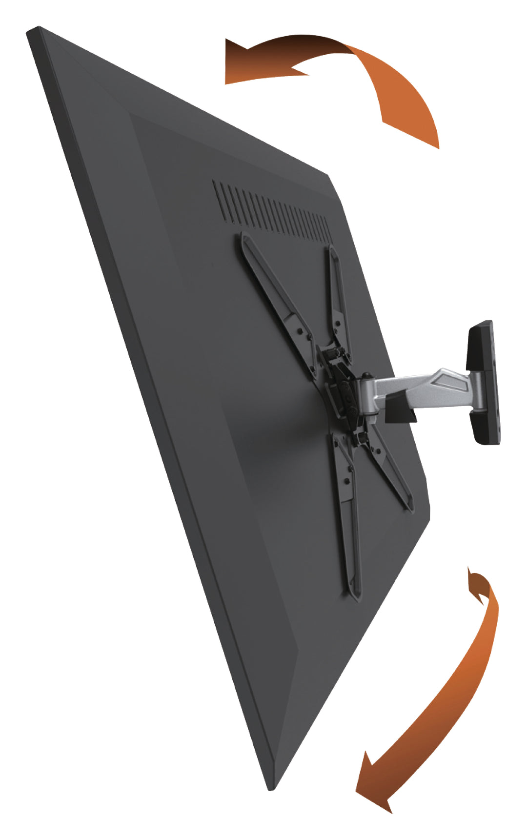 TV Seinäteline Täysin Liikkuva 26-42 " 30 kg Hopea/Musta