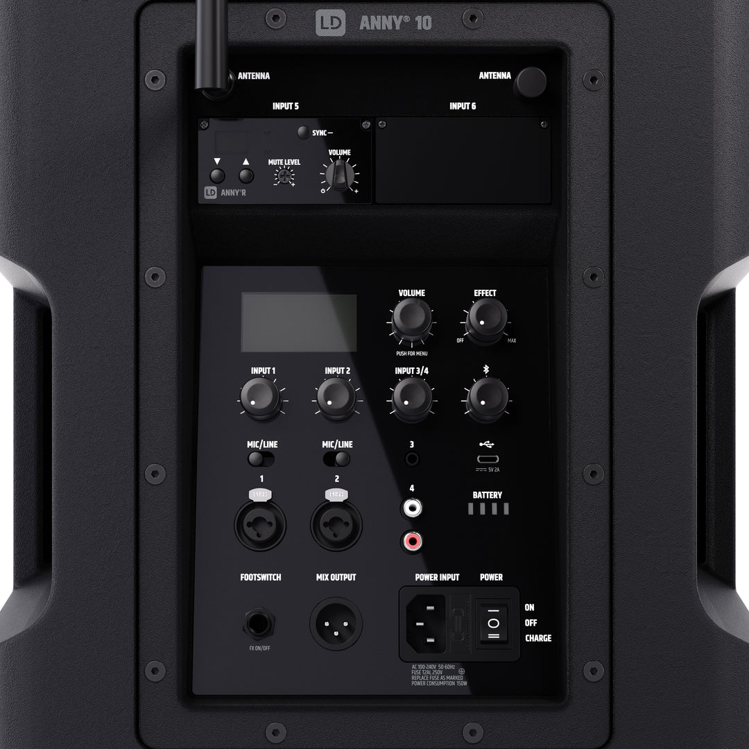 LD Systems ANNY® 10 HHD B5 - 10" kannettava akulla toimiva Bluetooth® PA-järjestelmä miksereineen ja 1x langaton käsimikrofoni