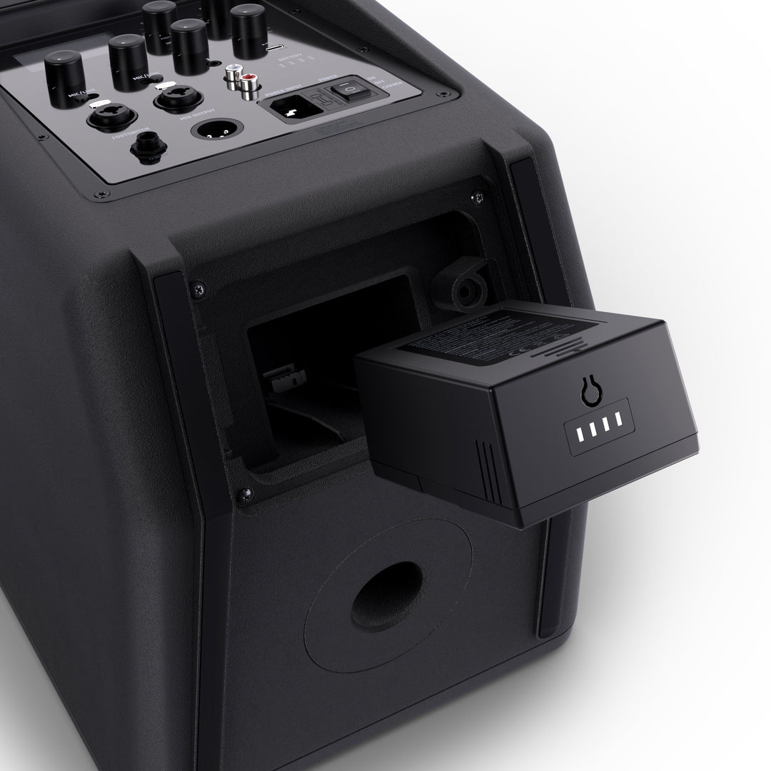 LD Systems ANNY® 8 BPH B5 - kannettava akkukäyttöinen Bluetooth® PA-kaiutin mikserillä ja 1x headset-mikrofonilla (sis. bodypack), Stage Black