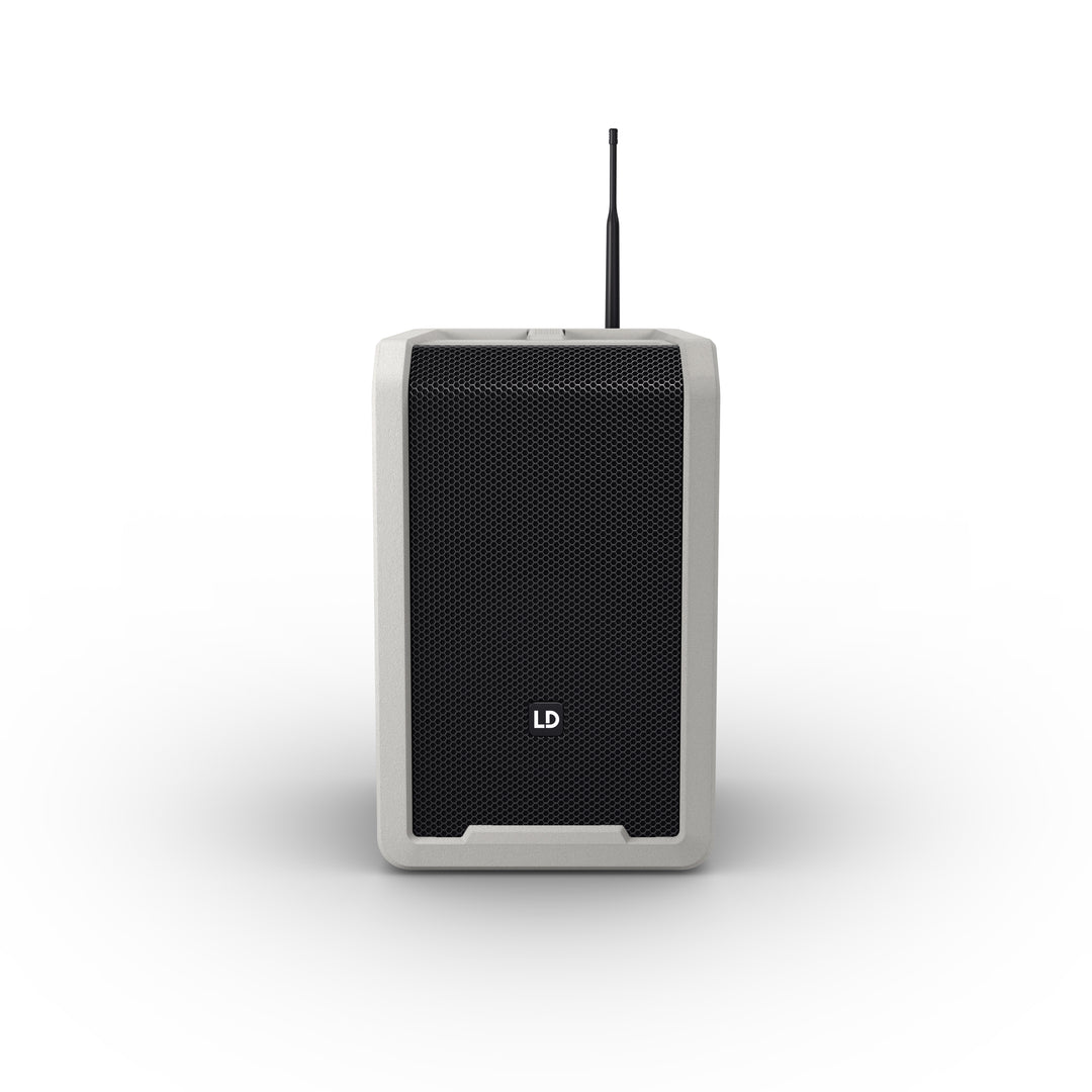 LD Systems ANNY® 8 BPH B6 G - Kannettava paristokäyttöinen Bluetooth® PA-kaiutin mikserillä ja 1x headsetmikrofonilla (sis. bodypack), Urban Grey