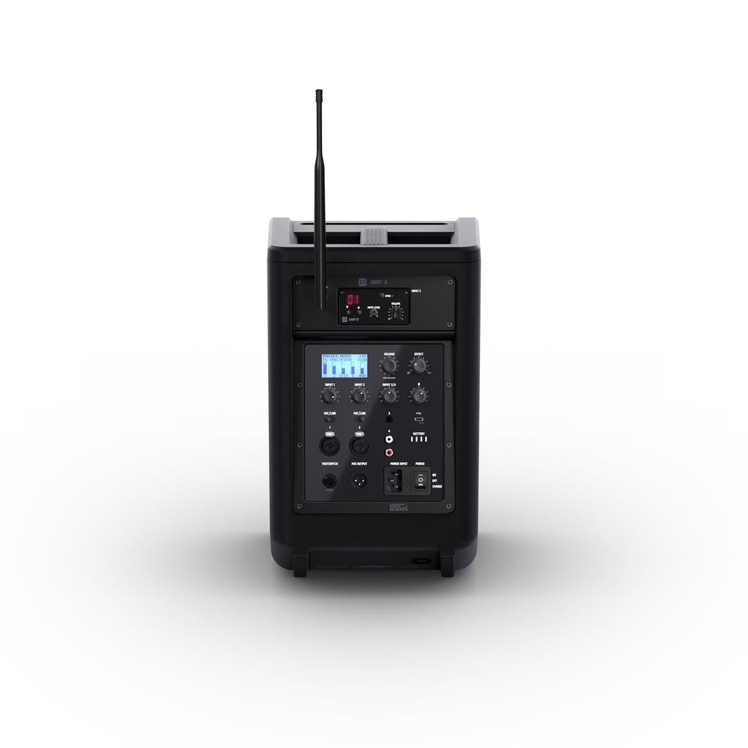 LD Systems ANNY® 8 BPH B6 - Kannettava paristokäyttöinen Bluetooth® PA-kaiutin mikserillä ja 1x headset-mikrofonilla (sis. bodypack), Stage Black