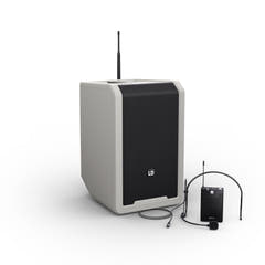 LD Systems ANNY® 8 BPH B8 G - Kannettava paristokäyttöinen Bluetooth® PA-kaiutin mikserillä ja 1x headsetmikrofonilla (sis. bodypack), Urban Grey