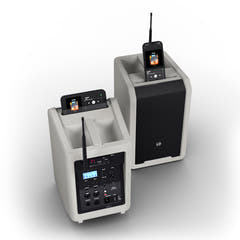 LD Systems ANNY® 8 BPH B8 G - Kannettava paristokäyttöinen Bluetooth® PA-kaiutin mikserillä ja 1x headsetmikrofonilla (sis. bodypack), Urban Grey