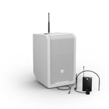 LD Systems ANNY® 8 BPH B8 W - Bærbar batteridrevet Bluetooth® PA-højttaler med mixer og 1x headsetmikrofon (inkl. bodypack), Pure White