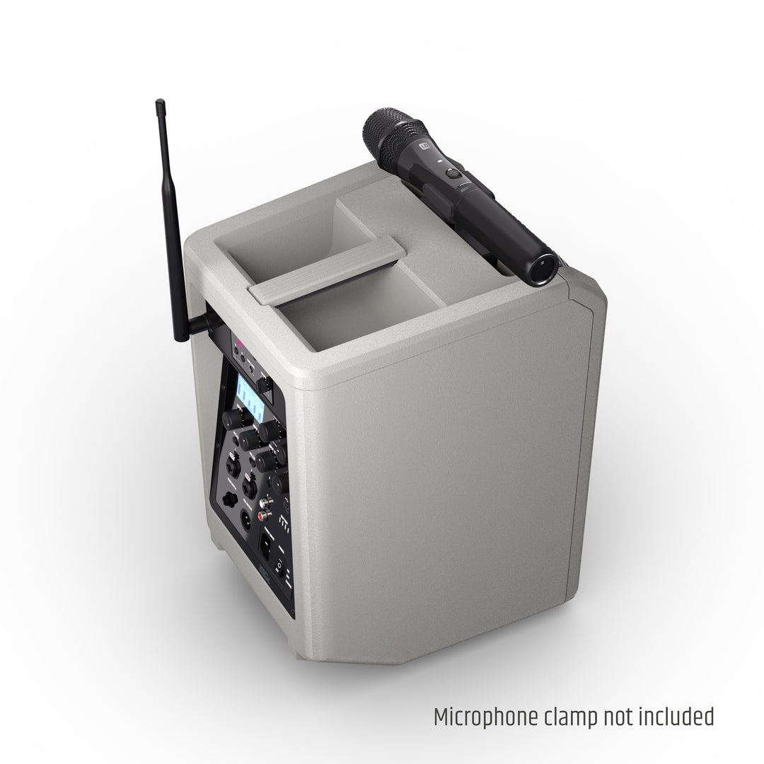 LD Systems ANNY® 8 HHD B5 G - Kannettava paristokäyttöinen Bluetooth® PA-kaiutin mikserillä ja 1x langaton käsimikrofoni, Urban Grey