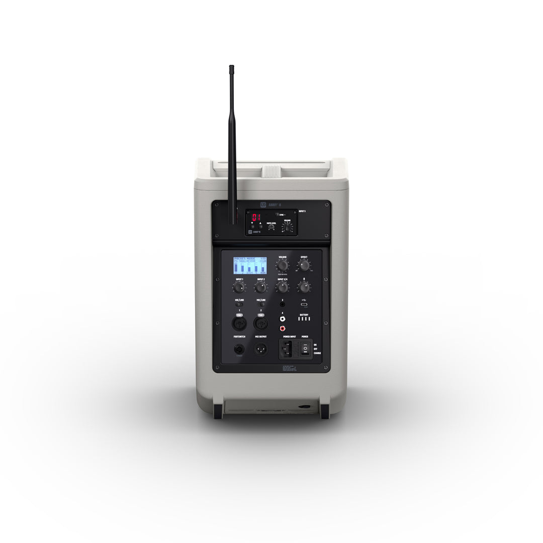 LD Systems ANNY® 8 HHD B5 G - Kannettava paristokäyttöinen Bluetooth® PA-kaiutin mikserillä ja 1x langaton käsimikrofoni, Urban Grey