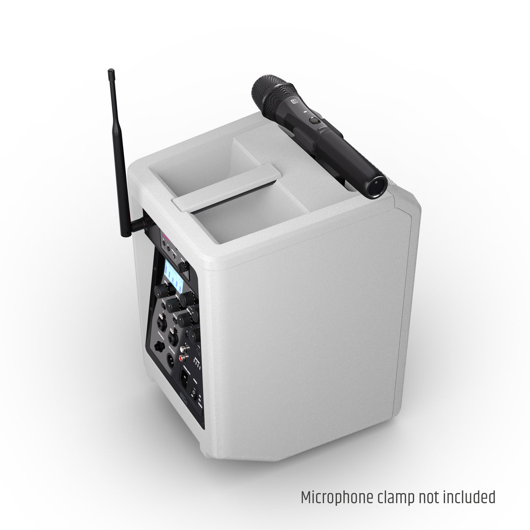 LD Systems ANNY® 8 HHD B5 W - Kannettava paristokäyttöinen Bluetooth® PA-kaiutin mikserillä ja 1x langaton käsimikrofoni, puhdas valkoinen