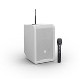 LD Systems ANNY® 8 HHD B6 W - Bærbar batteridrevet Bluetooth® PA-højttaler med mixer og 1x trådløs håndholdt mikrofon, Ren hvid