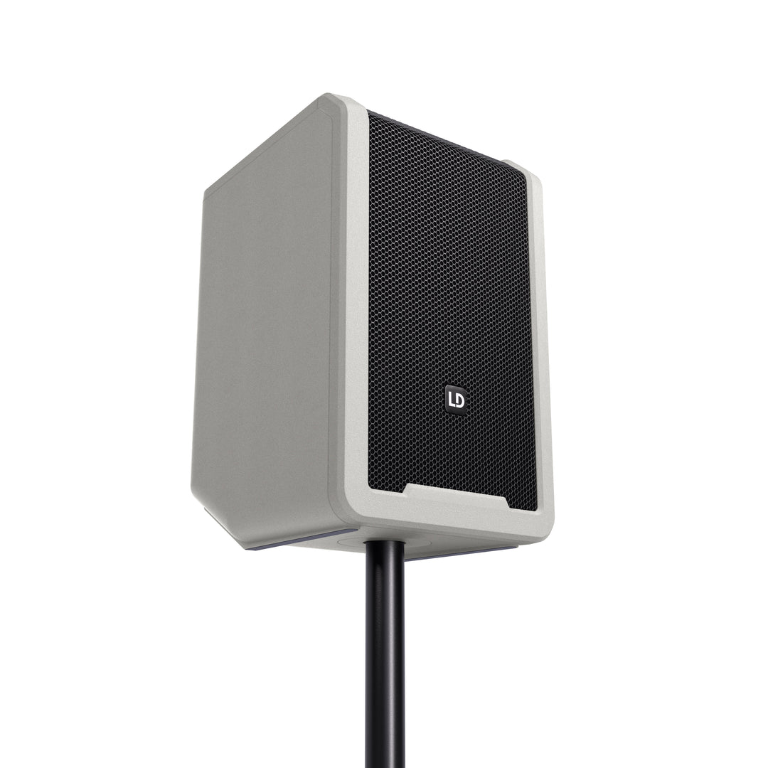 LD Systems ANNY® 8 HHD B8 G - Kannettava akulla toimiva Bluetooth® PA-kaiutin mikserillä ja 1 langattomalla käsimikrofoni, Urban Grey