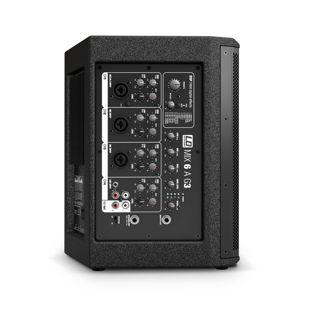 LD Systems MIX 6 A G3 - Aktiivinen 2-tie kaiutin integroidulla 4-kanavaisella mixerilla