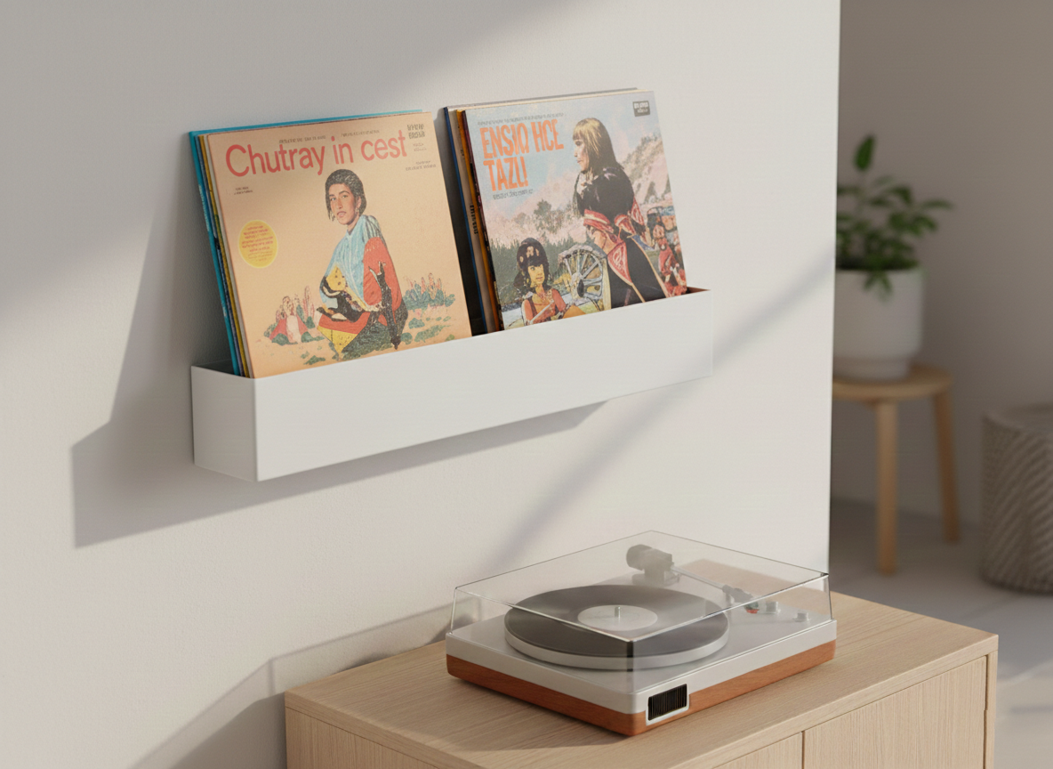 Studio 57 Vinyl Kaksipuoleinen Seinähylly (valkoinen)