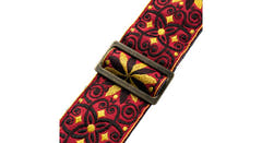 Levys M8HTV kitarahihna 2", red & gold -kuvio