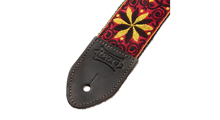 Levys M8HTV kitarahihna 2", red & gold -kuvio