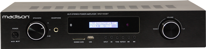 Madison HI-FI stereovahvistin, musta