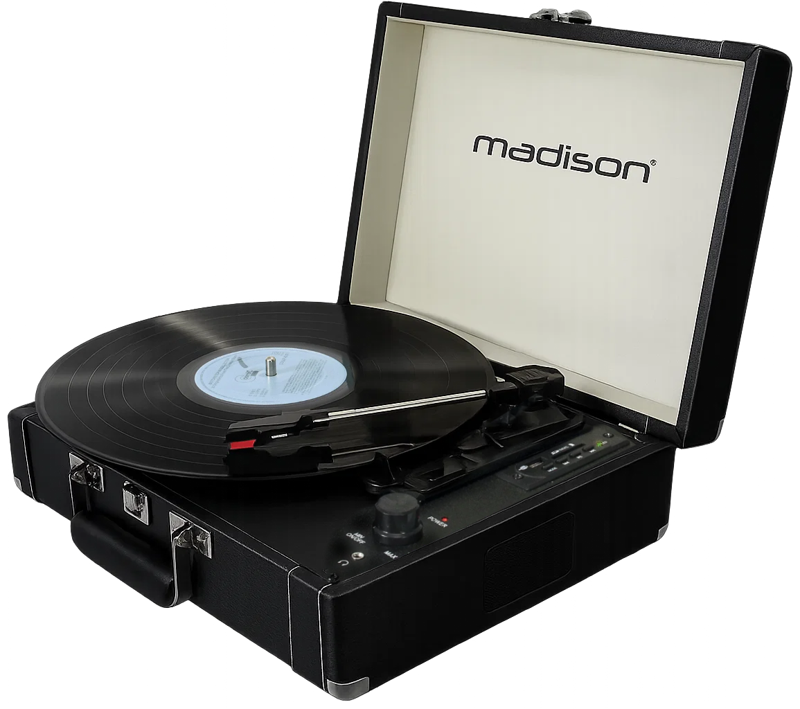 Madison Vintage Levysoitin Bluetoothilla (Musta)
