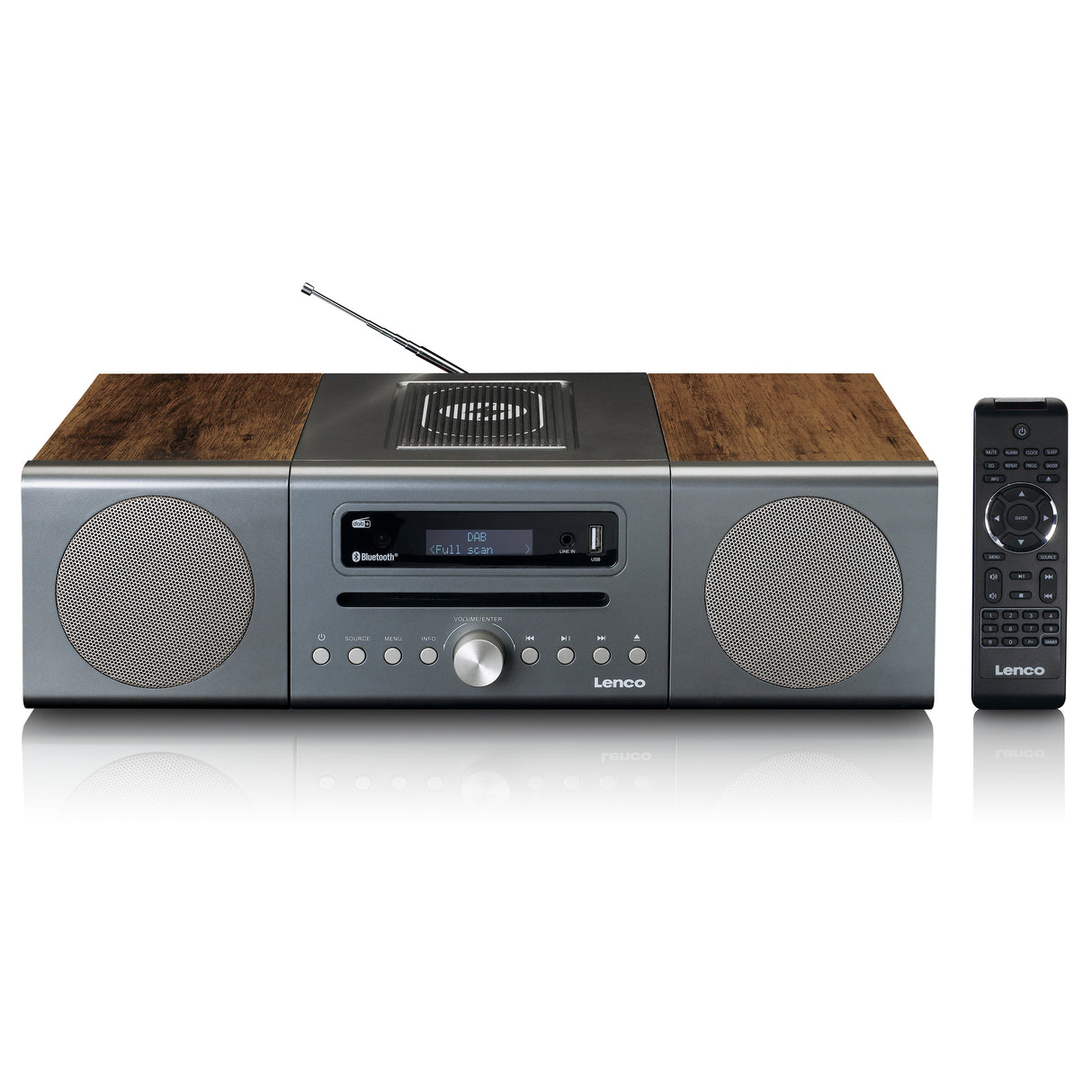 Lenco MC-175SI DAB+CD MP3-soitin (ruskea/hopea)