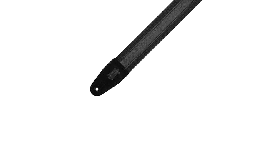 Levys MC2CG kitarahihna 2", musta nahkakoriste mustalla