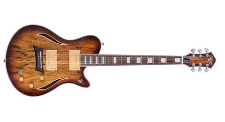 Michael Kelly Hybrid Special hybridikitara, Spalted Maple Burst