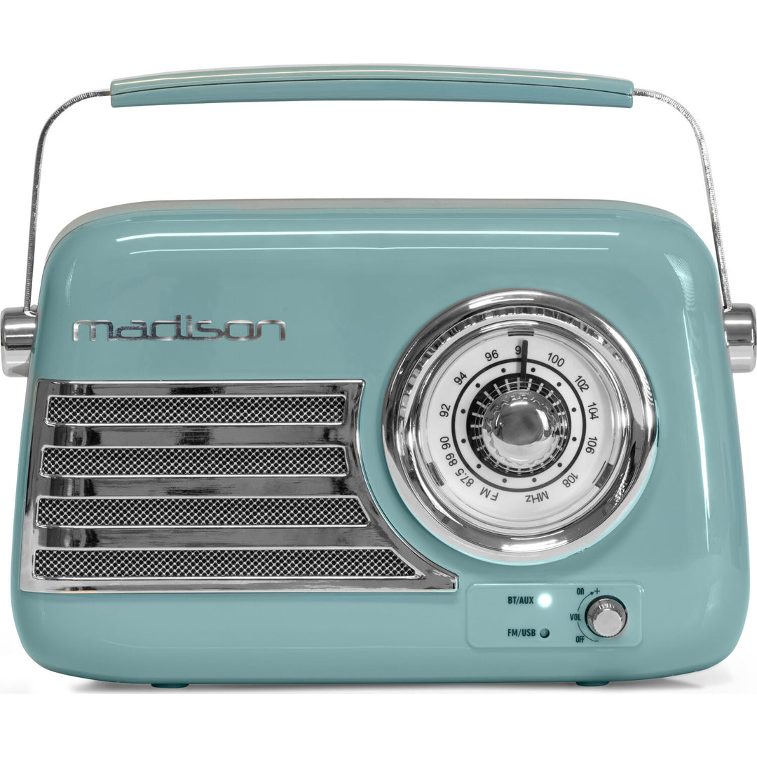 Madison Retro Radio Bluetoothilla ja FM:llä (Sininen)