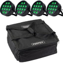 Marconi Polaris 12x12W RGBW PAR-valaisin 4 kpl:n paketti laukulla