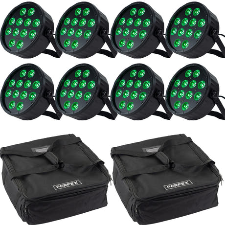 Marconi Polaris 12x12W RGBW Parlamppu 8 kpl Paketti laukulla