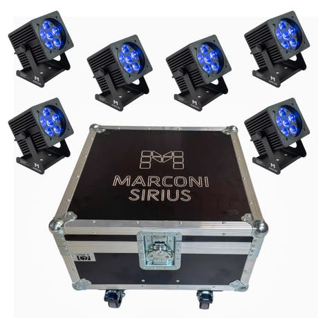 Marconi SIRIUS 6x18W RGBWA+UV IP65 akkukäyttöinen valaisin