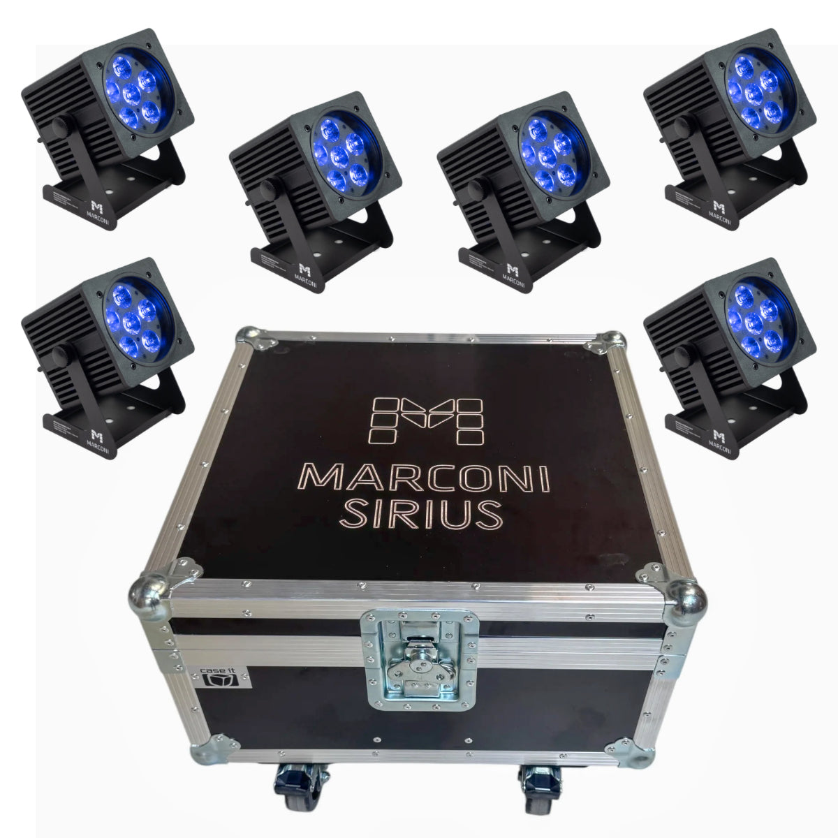 Marconi SIRIUS 6x18W RGBWA+UV IP65 akkukäyttöinen valaisin
