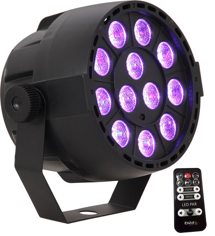 LED Spot Moniväri kaukosäätimellä (12x3W)