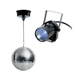 Batteridrevet Diskokugle m. LED (20 cm) & Pinspot-valo
