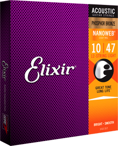 Elixir Nanoweb Phosphor Bronze Kitaran Kielet (12-String, 10-47)
