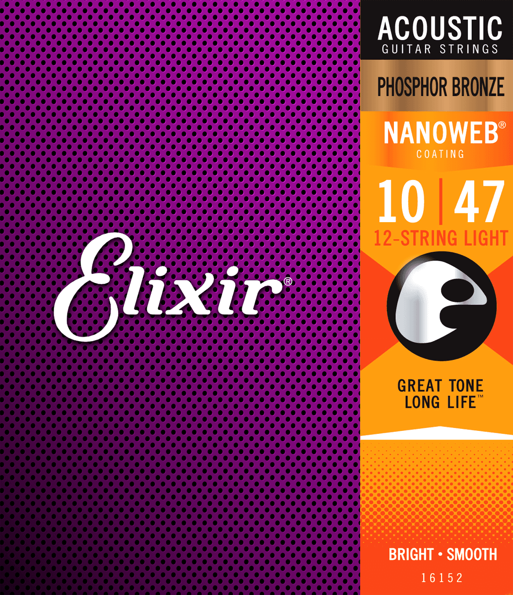 Elixir Nanoweb Phosphor Bronze Kitarajousi (12-string, 10-47)