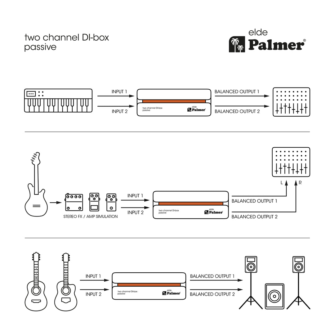 Palmer RIVER Elde - Passiivinen 2-kanavainen DI-boksi