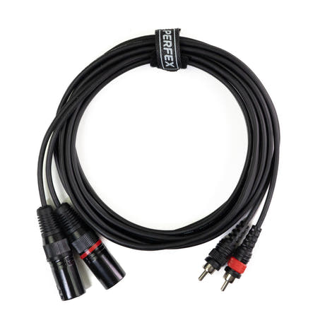 Perfex XLR uros Phono RCA-kaapeli (3m)